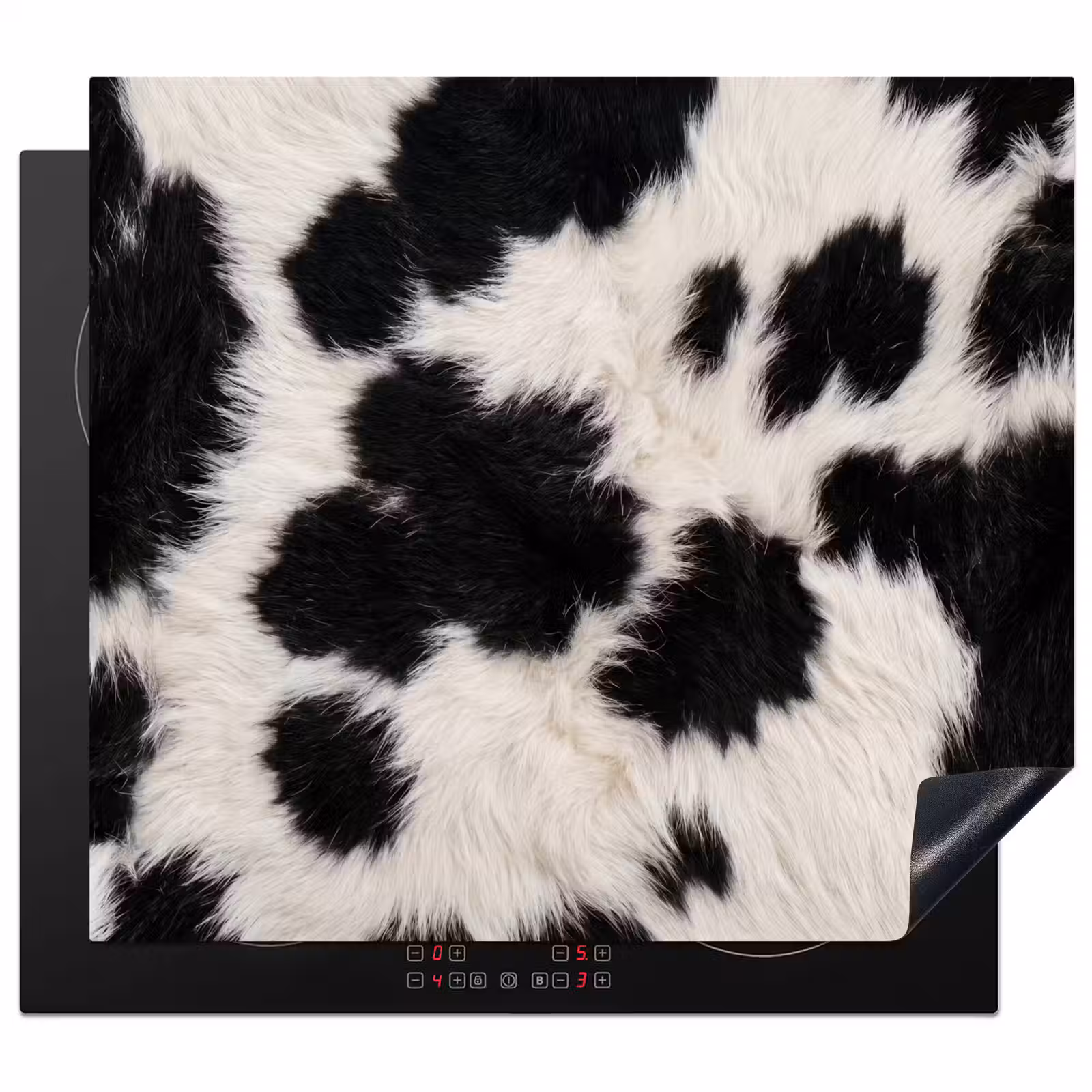 Protection plaque induction - Fourrure - Texture - Noir - Blanc — 1