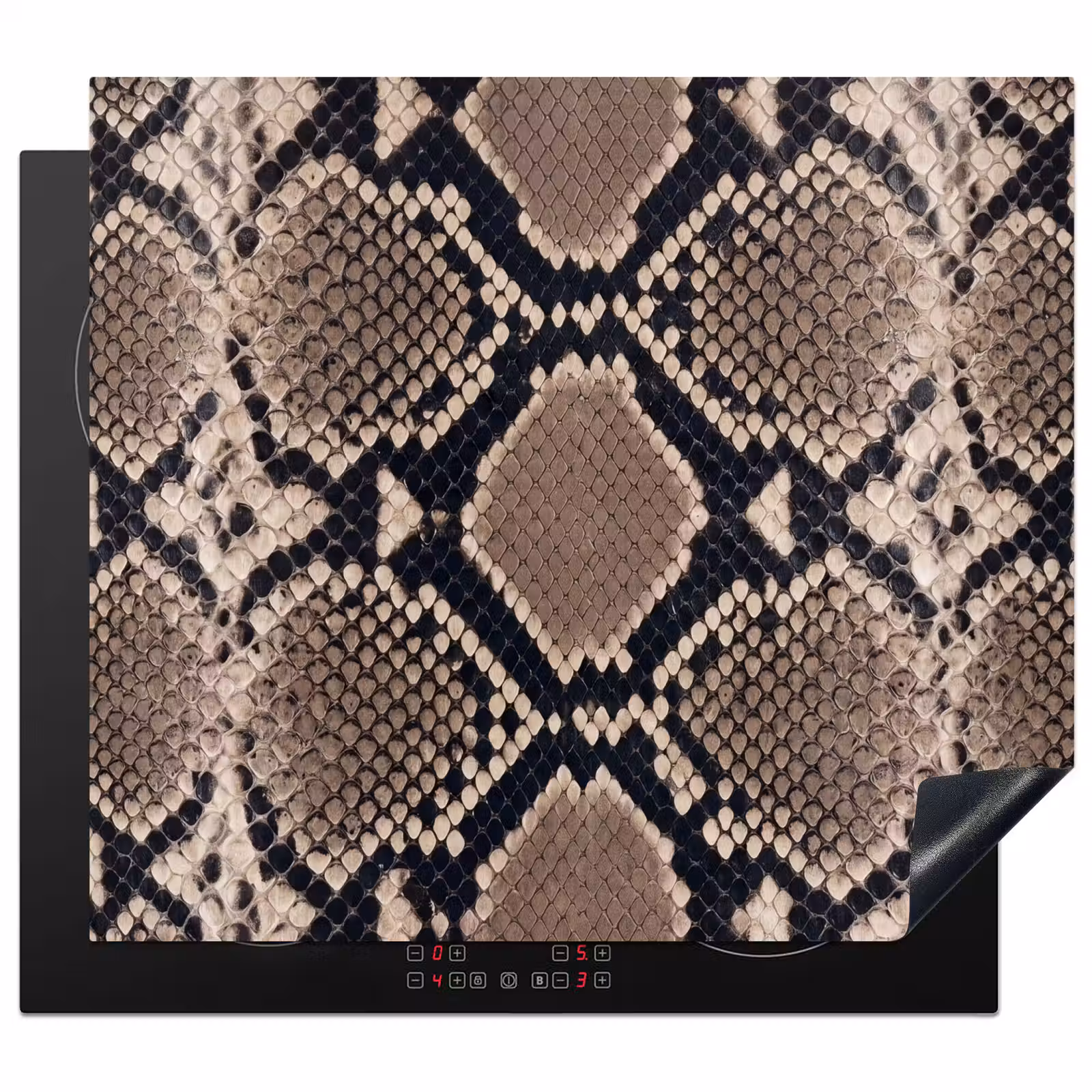 Protection plaque induction - Imprimé serpent - Python - Marron — 1