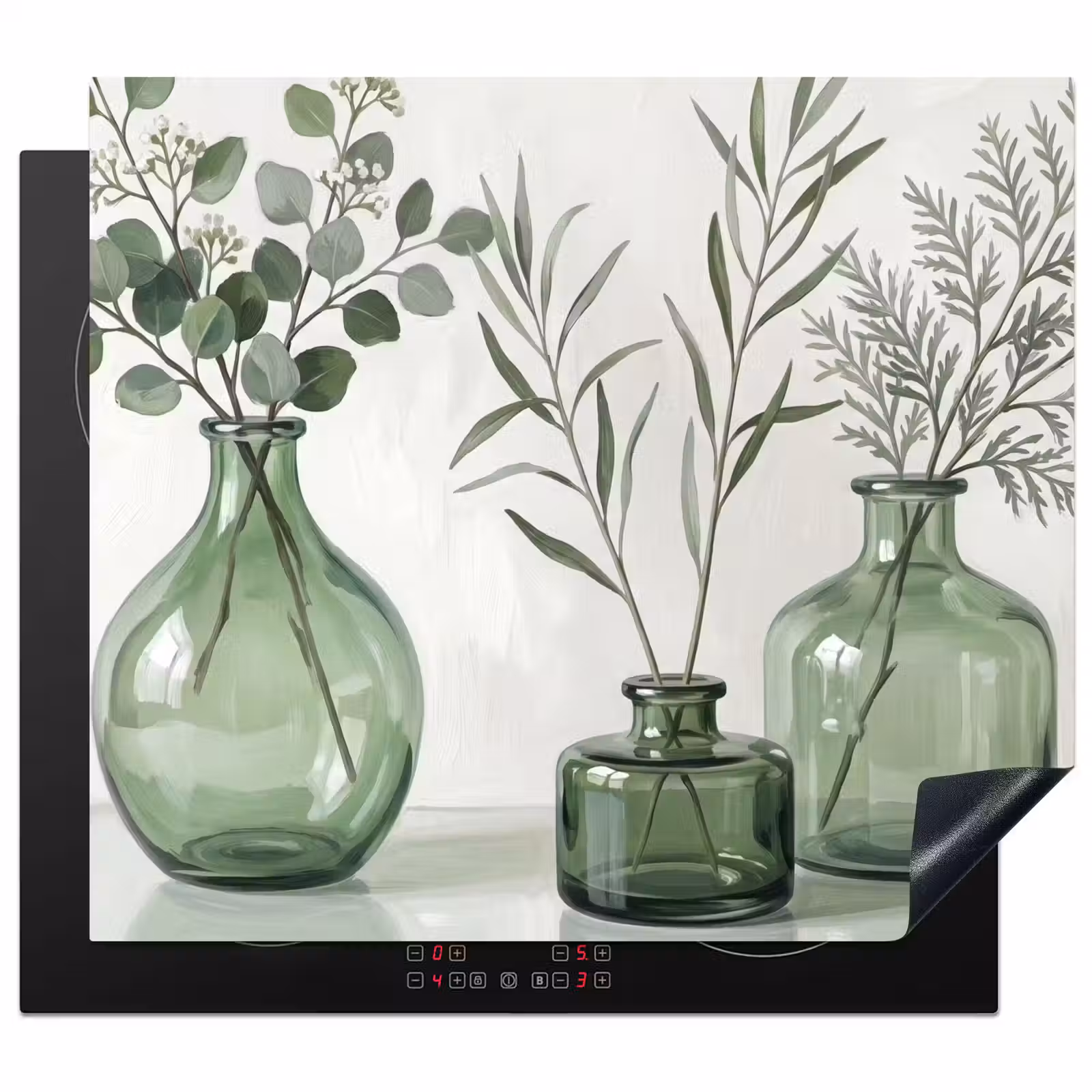 Protection plaque induction - Vases - Feuilles - Vert — 1
