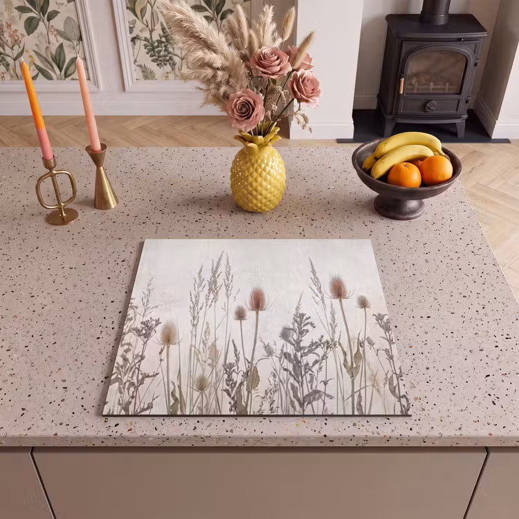Protection plaque induction - Fleurs des prés - Design - Sépia — 3