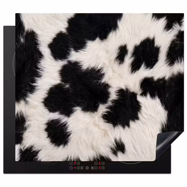 Protection plaque induction - Fourrure - Texture - Noir - Blanc — 1