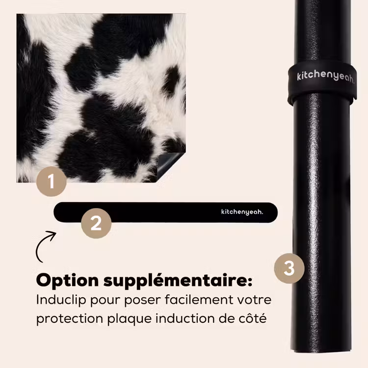 Protection plaque induction - Fourrure - Texture - Noir - Blanc — 8