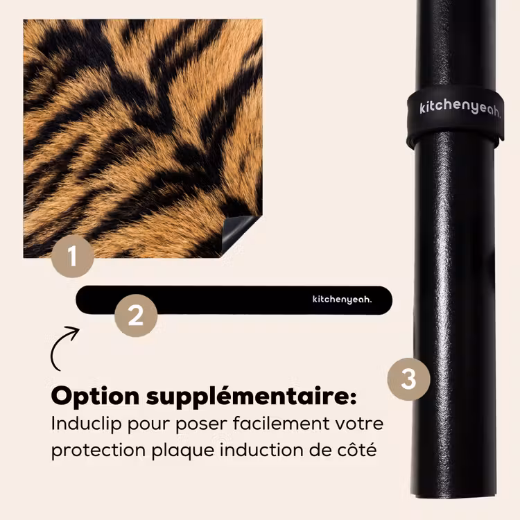 Protection plaque induction - Réaliste - Fourrure de tigre - Noir — 8