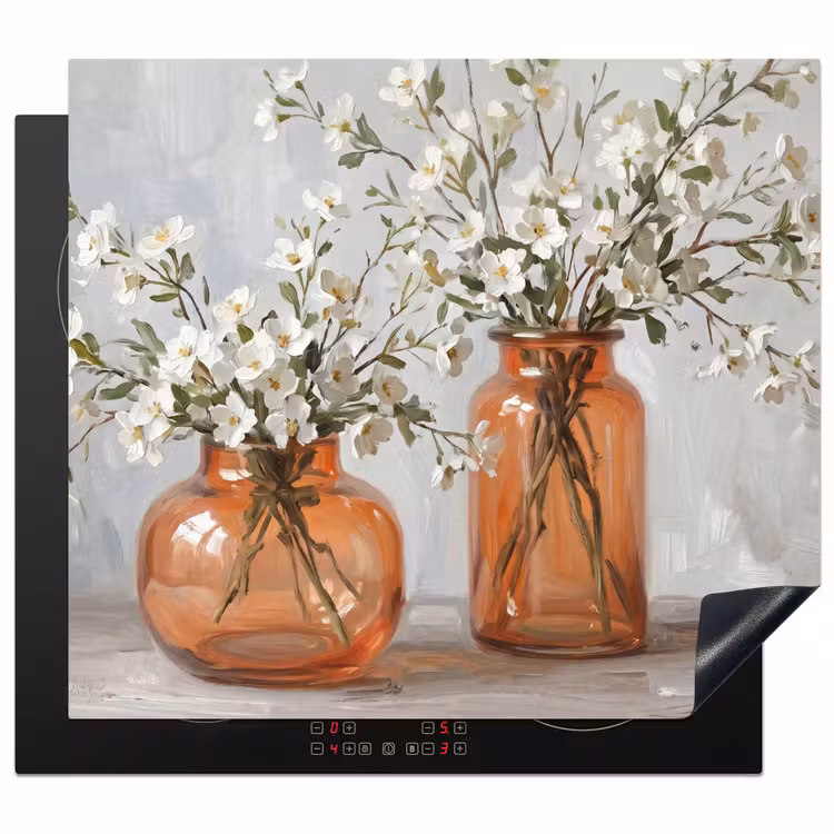 Protection plaque induction - Vases - Fleurs - Orange — 1