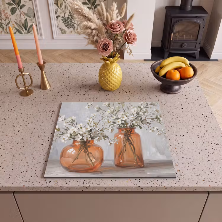 Protection plaque induction - Vases - Fleurs - Orange — 3