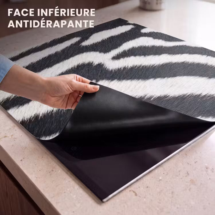 Protection plaque induction - Zèbre - Manteau - Classique - Noir - Blanc — 7
