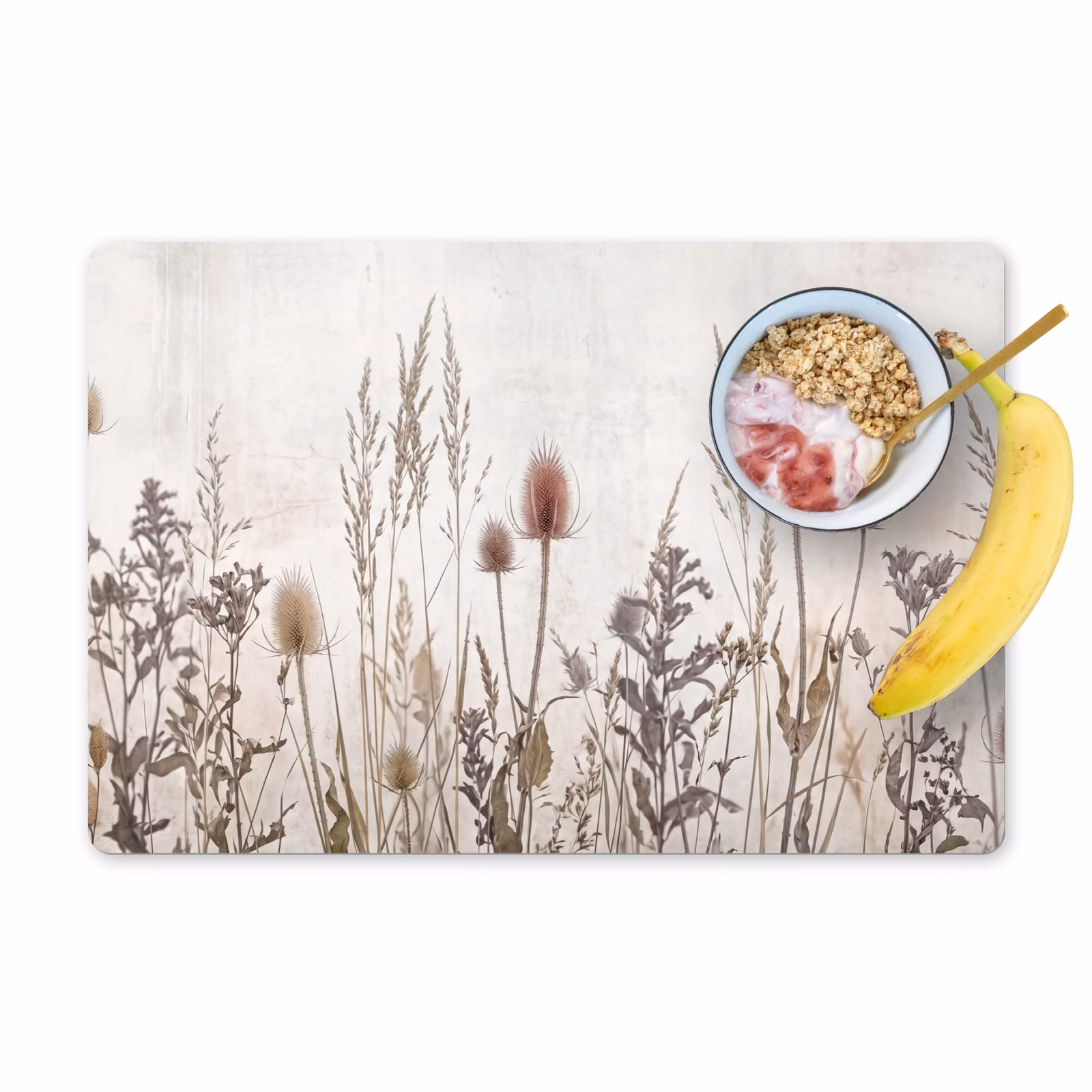 Set de table – 6 pièces - Fleurs des prés - Design - Sépia — 1