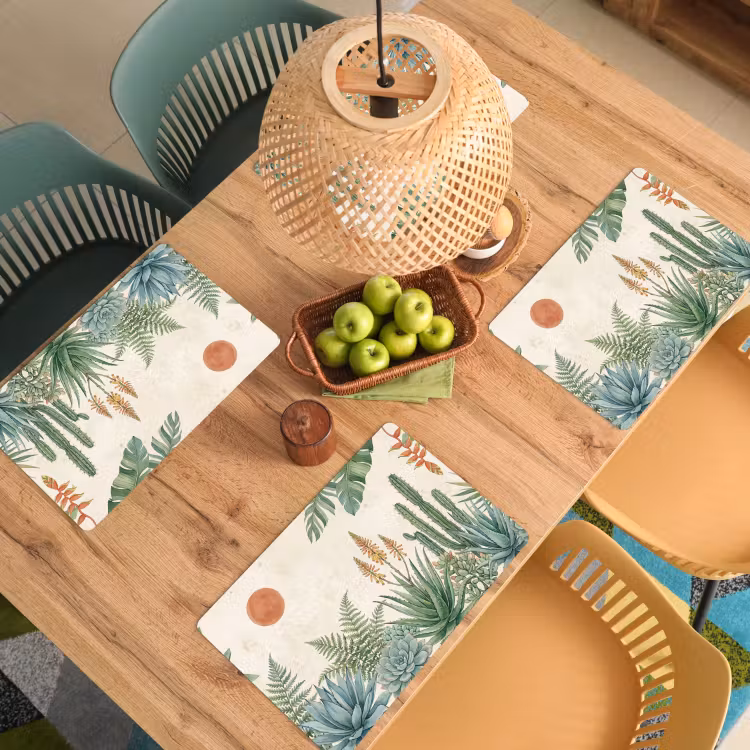 Set de table – 6 pièces - Désert - Plantes - Vert — 3