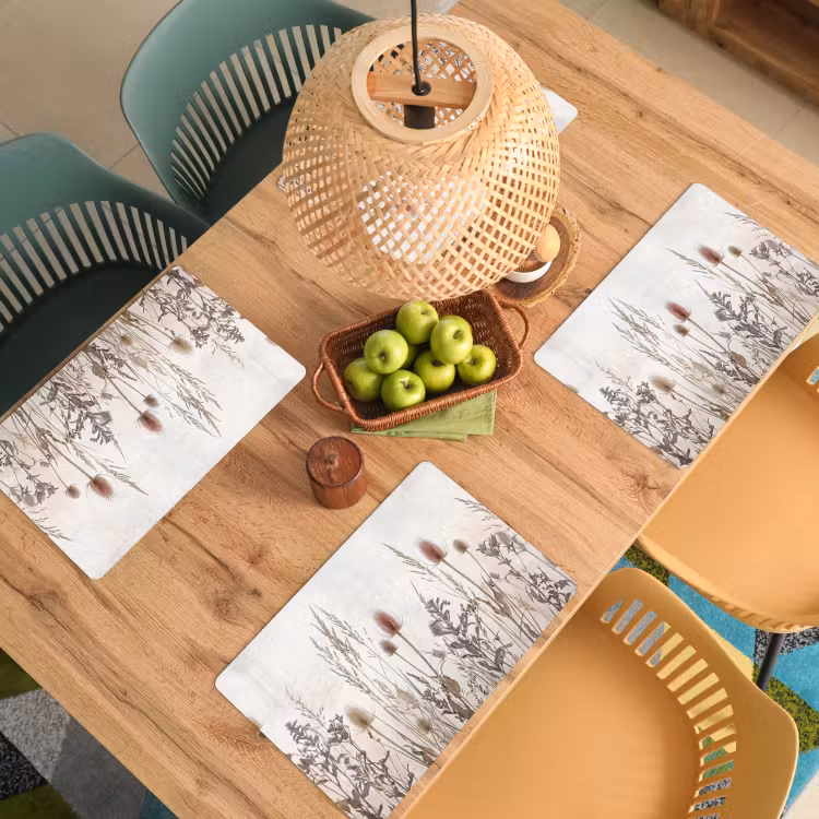 Set de table – 6 pièces - Fleurs des prés - Design - Sépia — 3