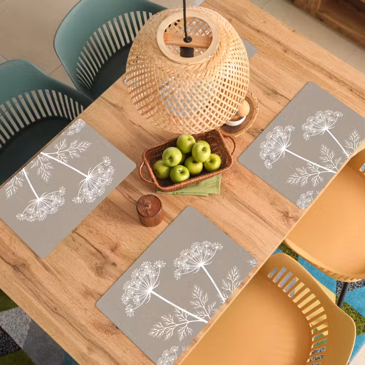 Set de table – 6 pièces - Graphique - Flutesweed - Taupe — 3
