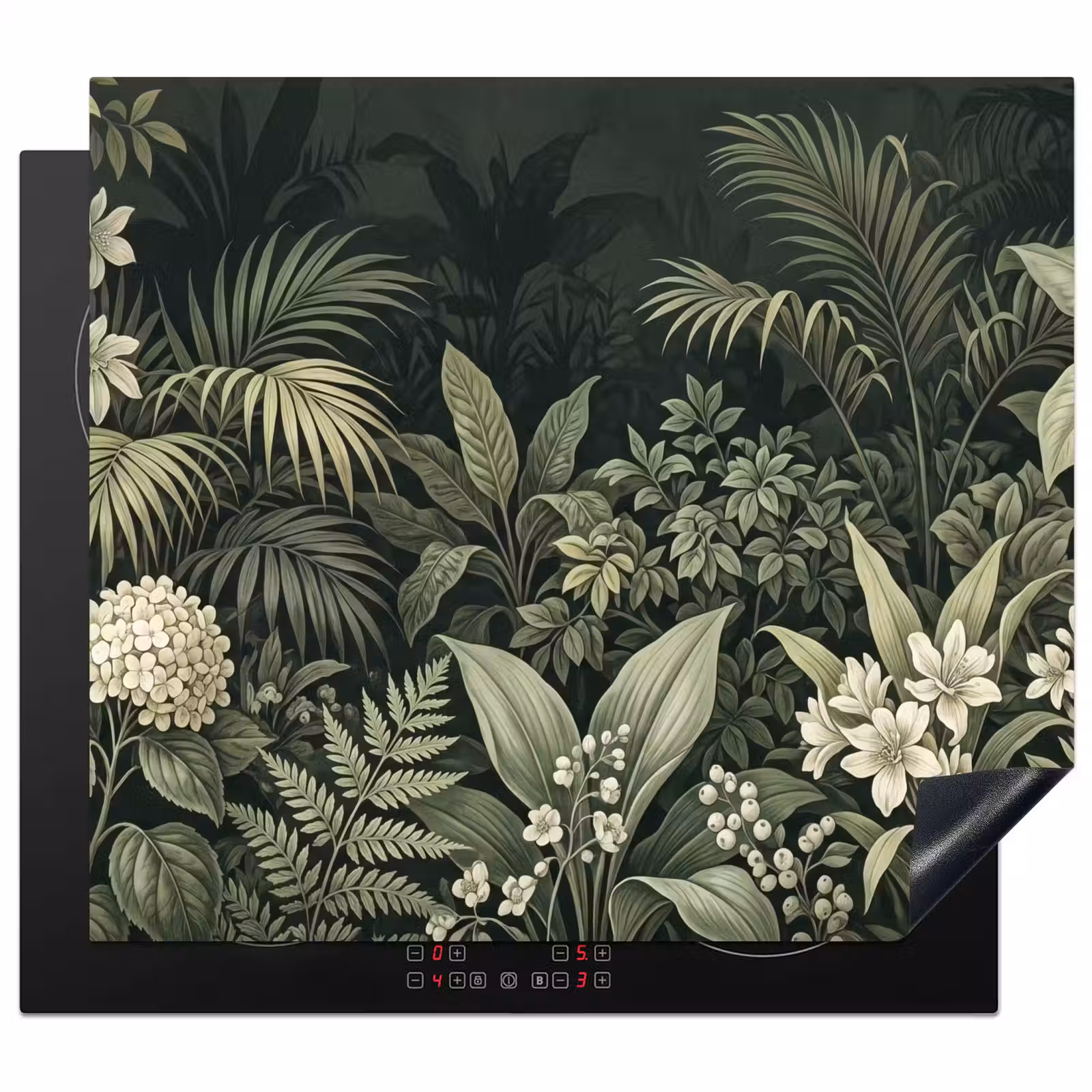 Protection plaque induction - Jungle - Feuilles - Botanique - Vert — 1