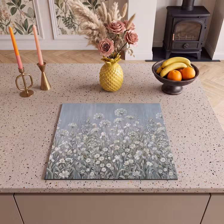 Protection plaque induction - Fleurs - Botanique - Bleu — 3