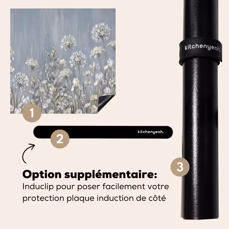 Protection plaque induction - Fleurs - Botanique - Bleu — 8