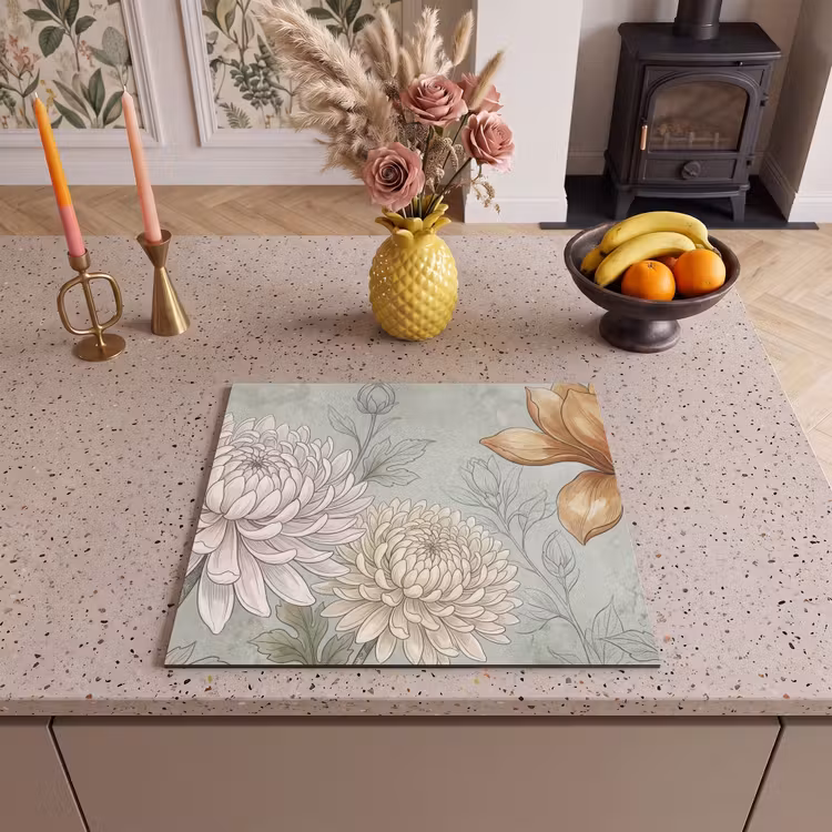 Protection plaque induction - Illustration - Fleurs - Vert — 3