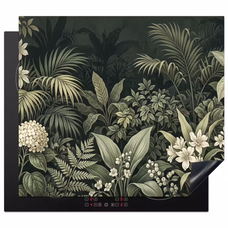 Protection plaque induction - Jungle - Feuilles - Botanique - Vert — 1