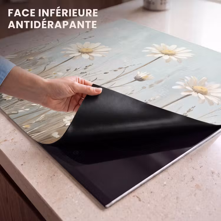 Protection plaque induction - Marguerite - Illustration - Blanc — 7