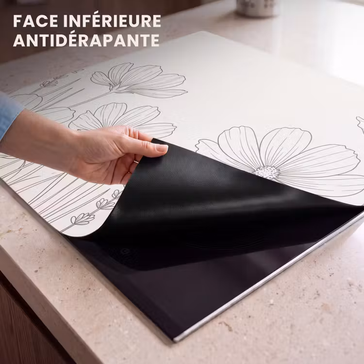 Protection plaque induction - Minimaliste - Moderne - Floral - Beige — 7