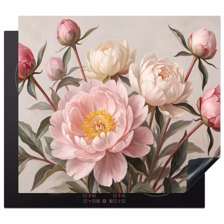 Protection plaque induction - Pivoines - Bouquet - Rose — 1
