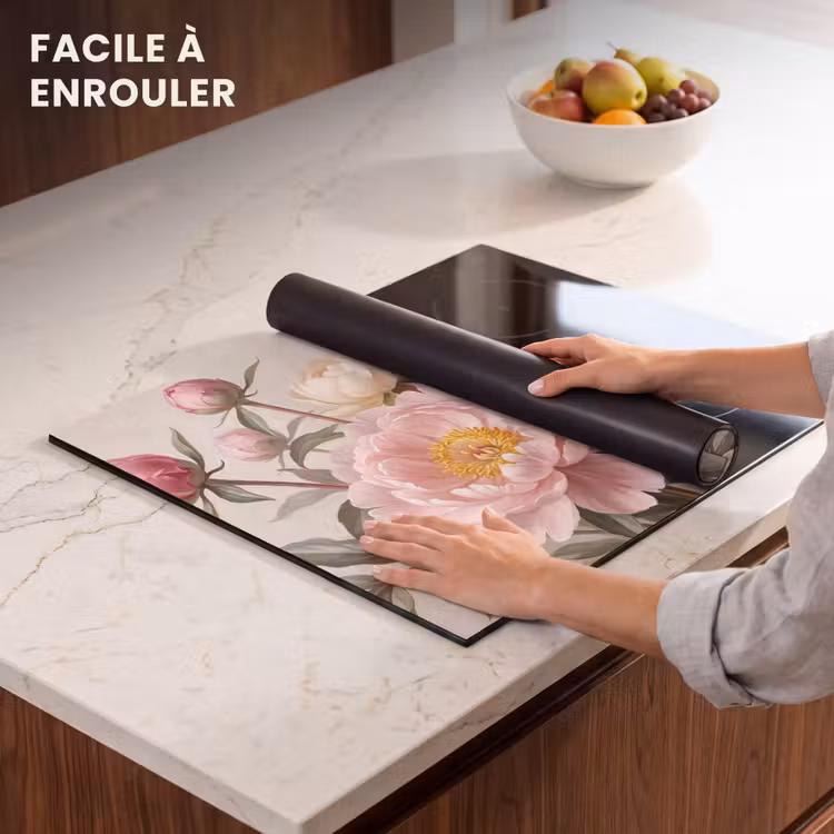 Protection plaque induction - Pivoines - Bouquet - Rose — 6