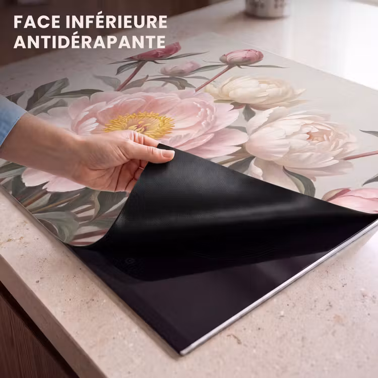 Protection plaque induction - Pivoines - Bouquet - Rose — 7