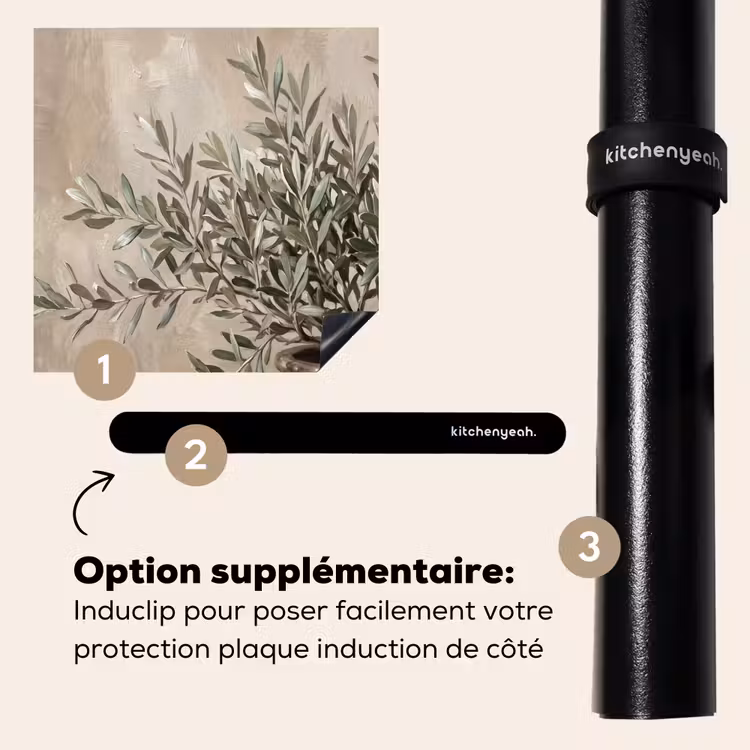 Protection plaque induction - Plante d'olivier - Pot en terre - Abstrait - Beige — 8