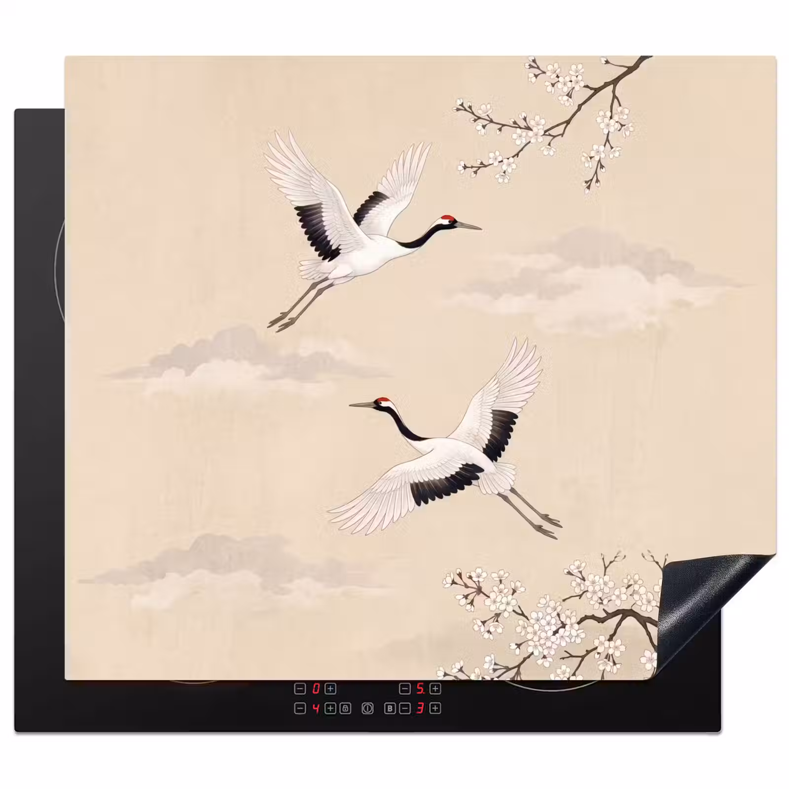 Protection plaque induction - Grue - Blossom - Beige — 1