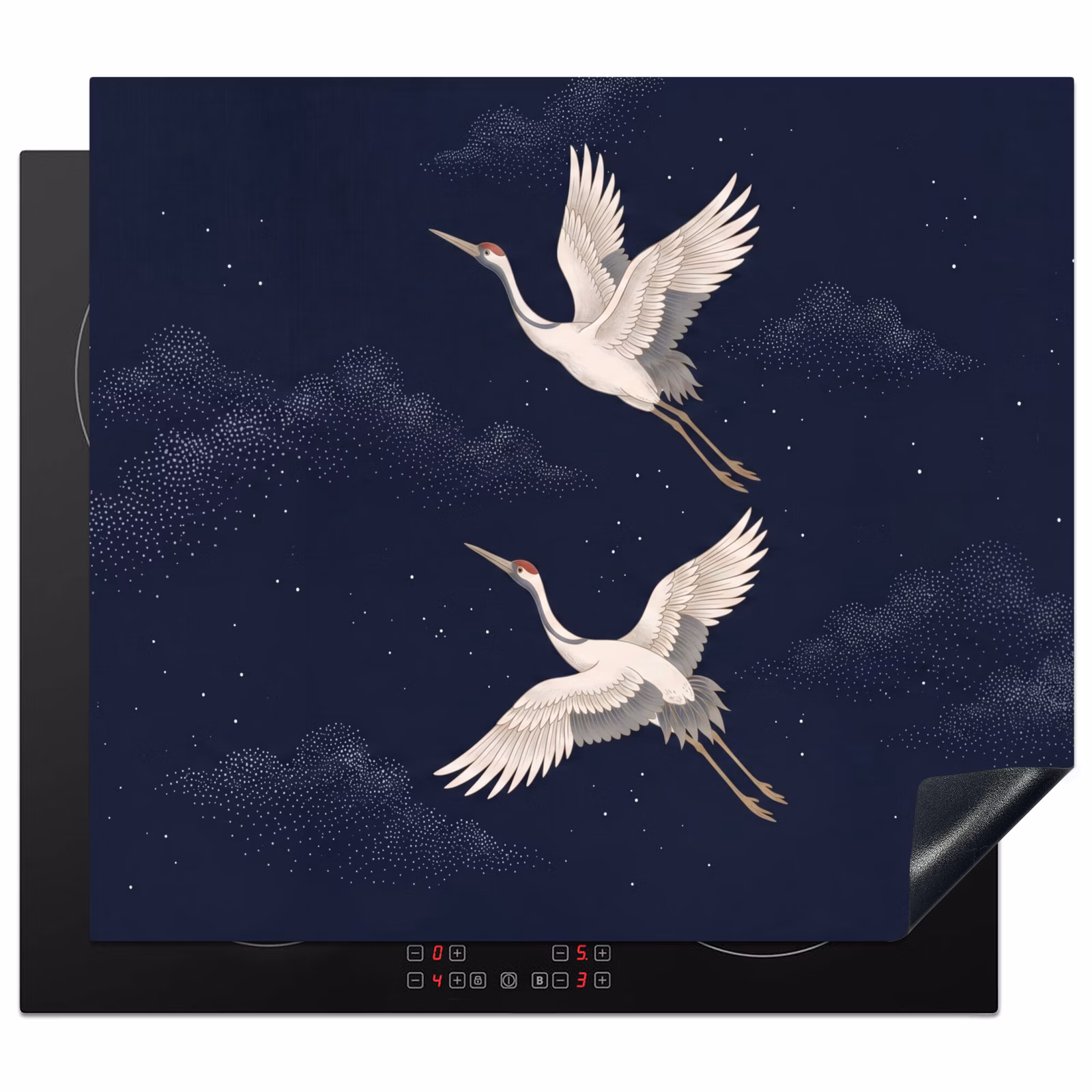 Protection plaque induction - Grue - Ciel de nuit - Bleu — 1