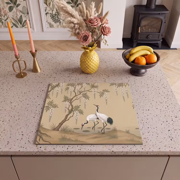 Protection plaque induction - Grue - Eau - Beige — 3