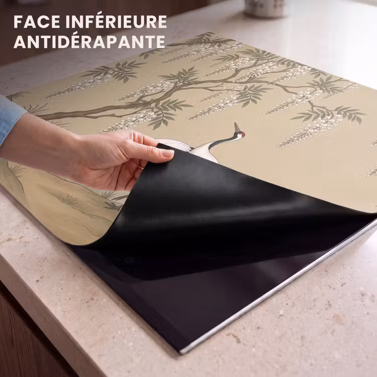 Protection plaque induction - Grue - Eau - Beige — 7