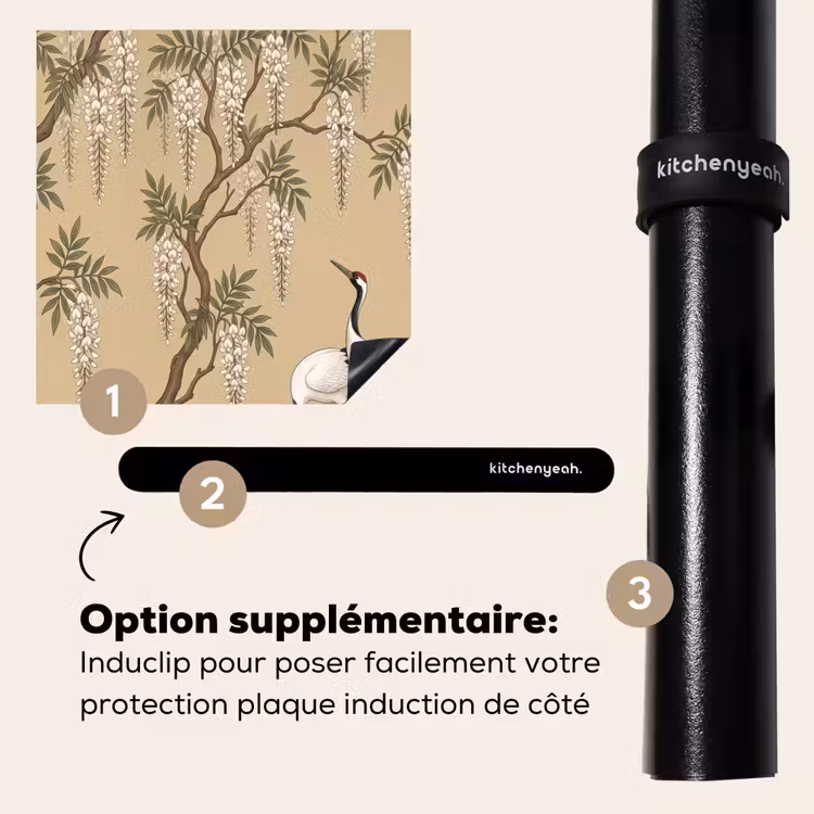 Protection plaque induction - Grue - Eau - Beige — 8