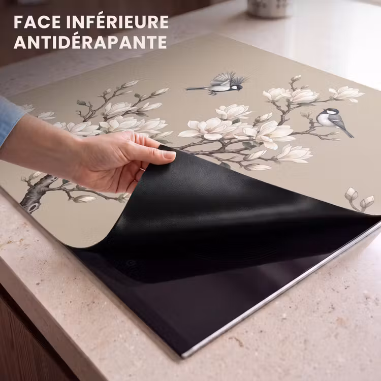 Protection plaque induction - Oriental - Oiseaux - Beige — 7
