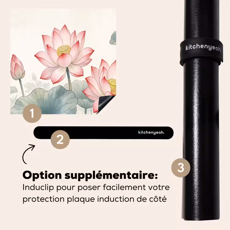 Protection plaque induction - Aquarelle - Fleurs de lotus - coloré — 8