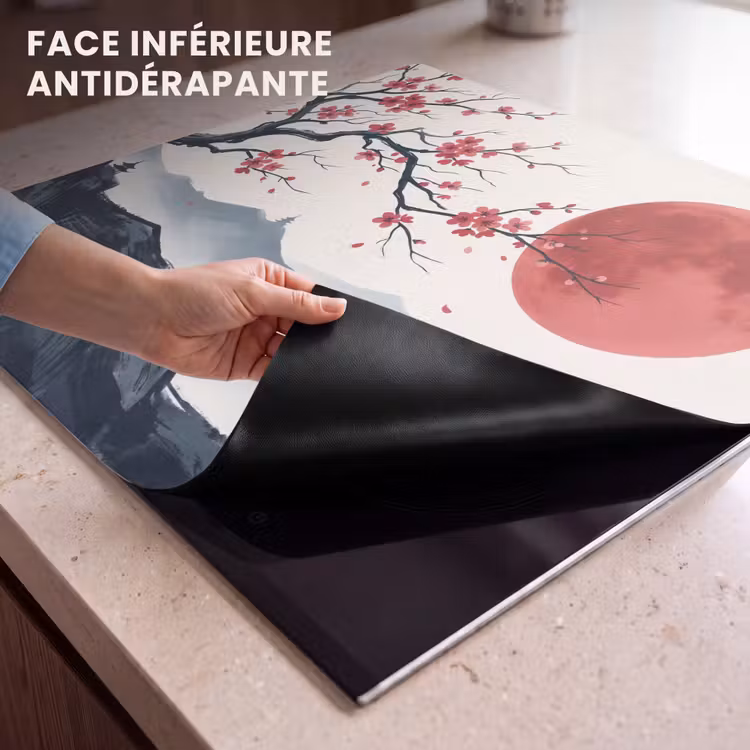 Protection plaque induction - Fleur de cerisier - Orientale - Rouge — 7