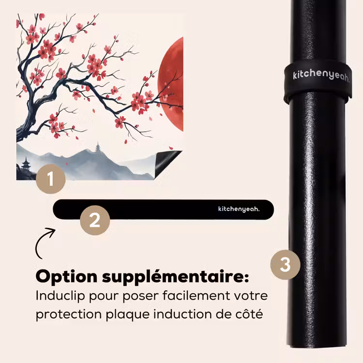 Protection plaque induction - Fleur de cerisier - Orientale - Rouge — 8