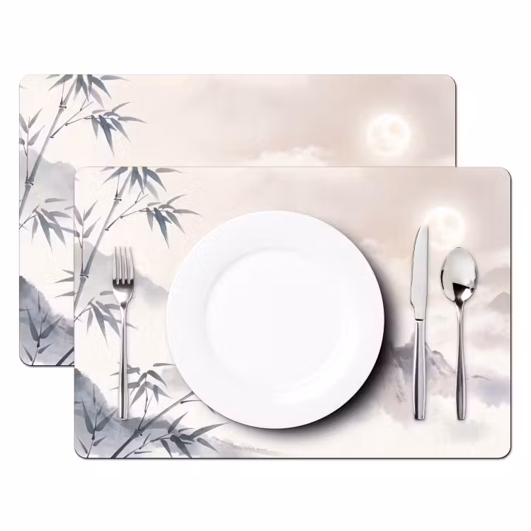 Set de table – 6 pièces - Bambou - Asie - Gris — 2