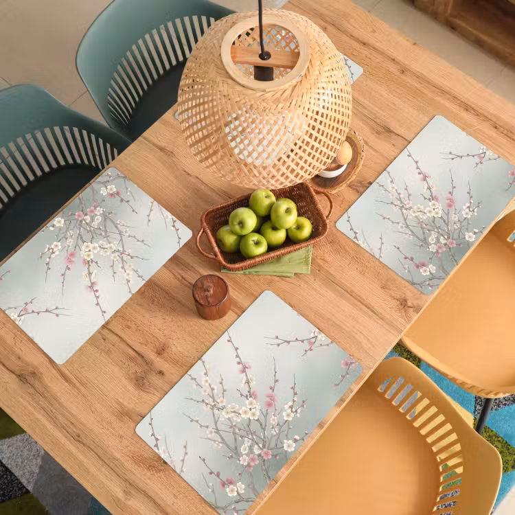 Set de table – 6 pièces - Cerisier - Fleur - Vert — 3