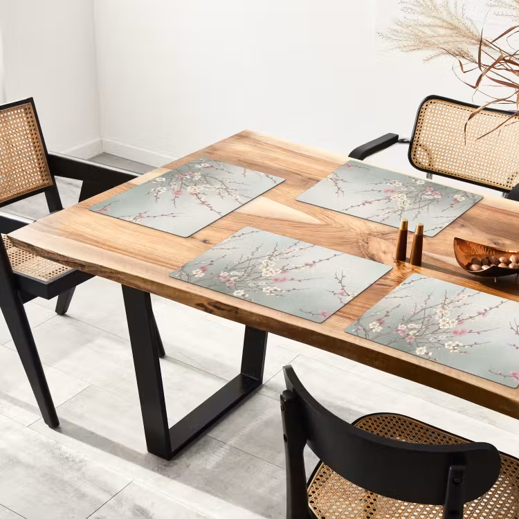 Set de table – 6 pièces - Cerisier - Fleur - Vert — 4