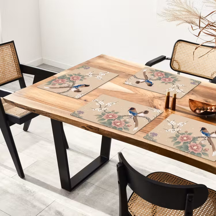 Set de table – 6 pièces - Fleurs - Oiseaux - Fleurs — 4