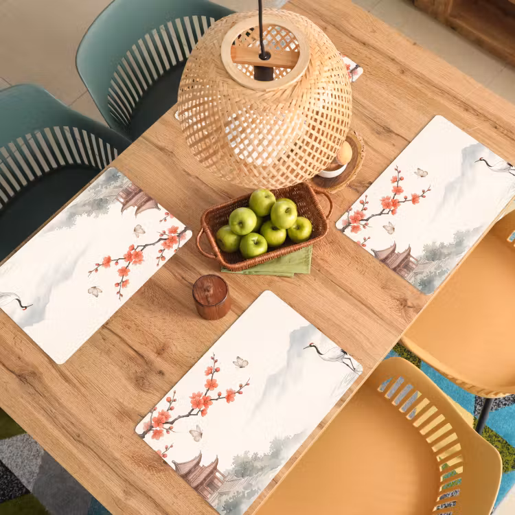 Set de table – 6 pièces - Grue - Asie - Classique — 3