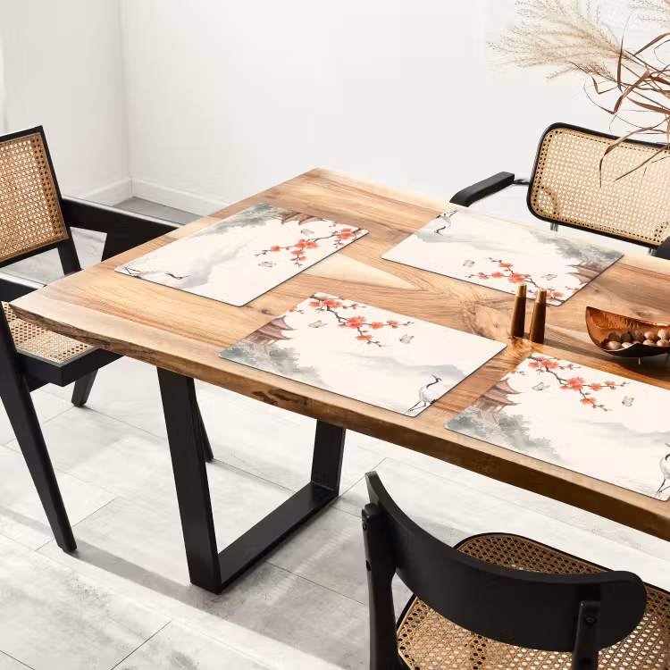 Set de table – 6 pièces - Grue - Asie - Classique — 4