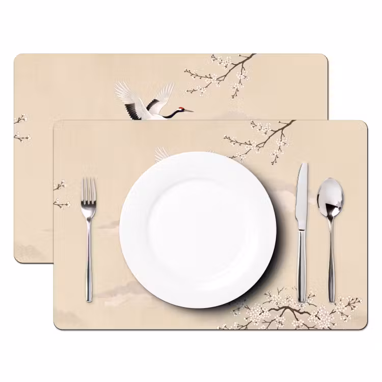 Set de table – 6 pièces - Grue - Blossom - Beige — 2