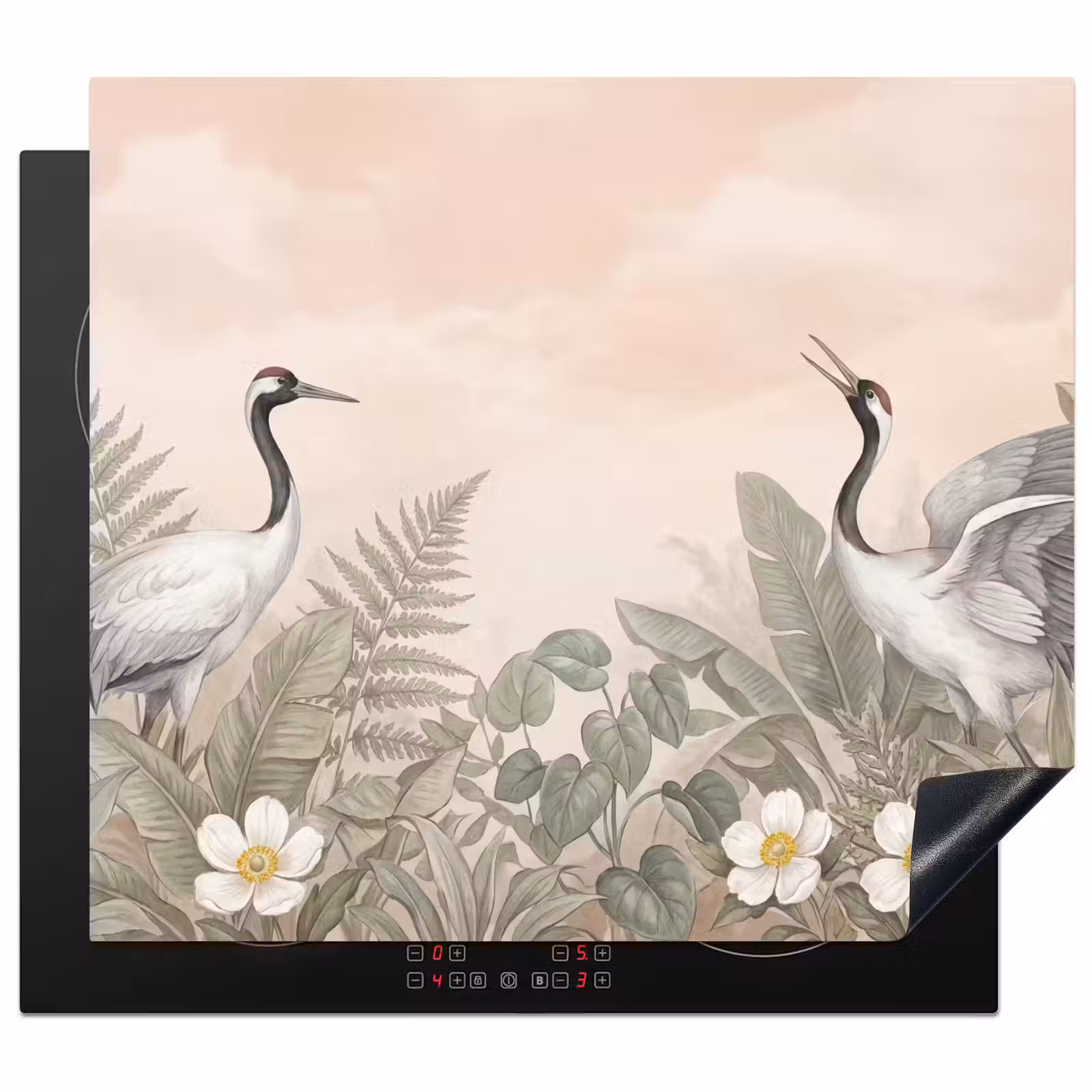 Protection plaque induction - Grue - Nature - Rose — 1