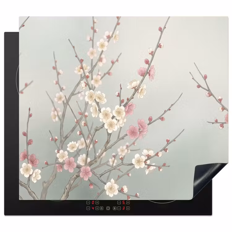 Protection plaque induction - Cerisier - Fleur - Vert — 1