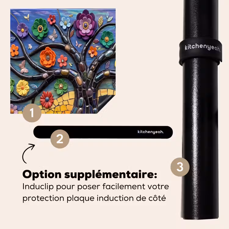 Protection plaque induction - Arbre de vie - Mosaïque - Fleurs - Colorée - Gaie — 8
