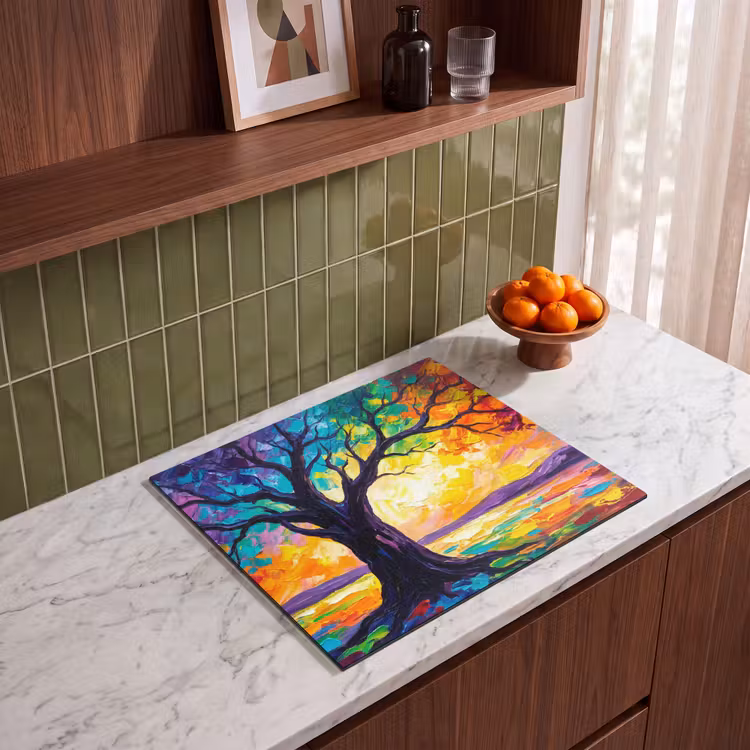 Protection plaque induction - Arbre - Paysage - Nature - Abstrait - Coloré — 4