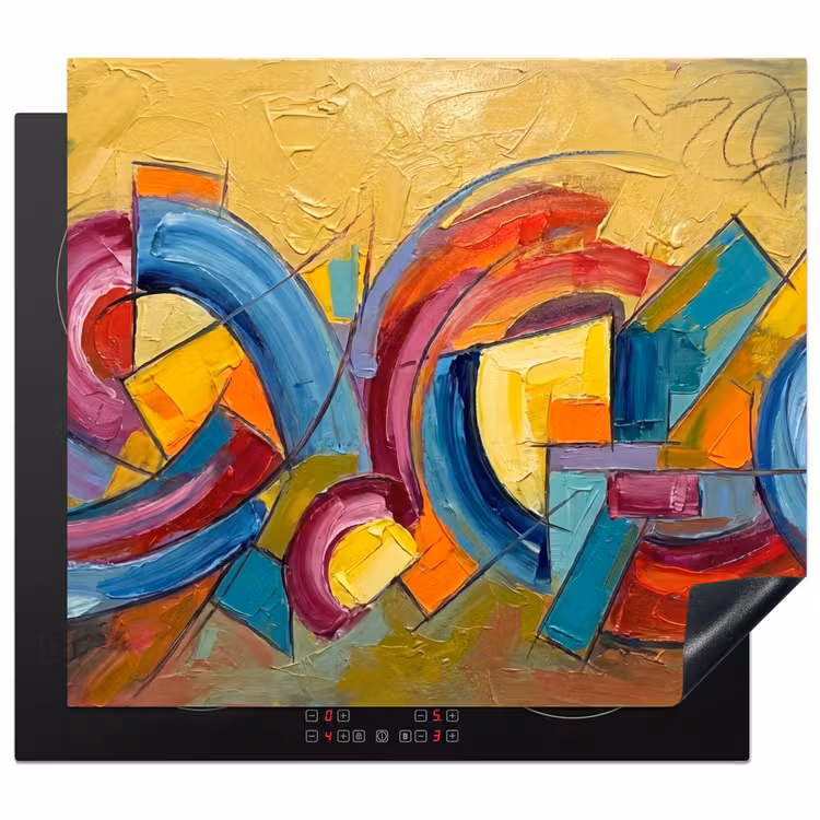 Protection plaque induction - Abstrait - Cercles - Peinture - Colorée - Dynamique — 1