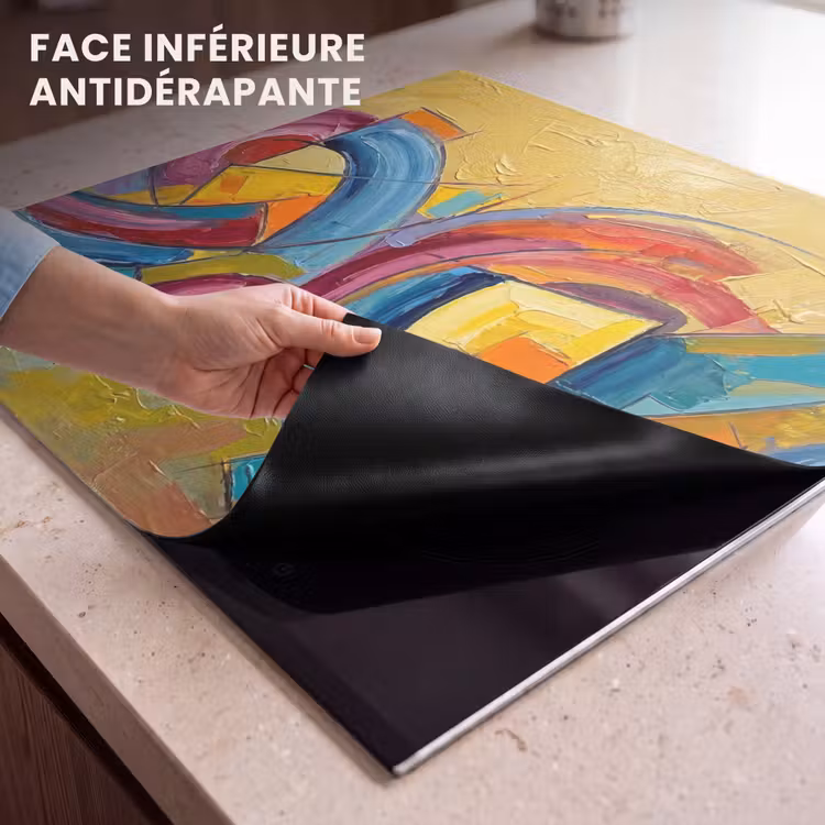 Protection plaque induction - Abstrait - Cercles - Peinture - Colorée - Dynamique — 7
