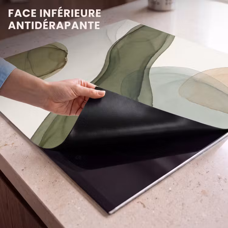 Protection plaque induction - Abstrait - Formes - Moderne - Art - Vert - Marron — 7