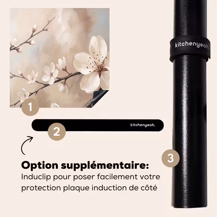 Protection plaque induction - Fleur - Branches - Peinture - Beige - Sereine — 8
