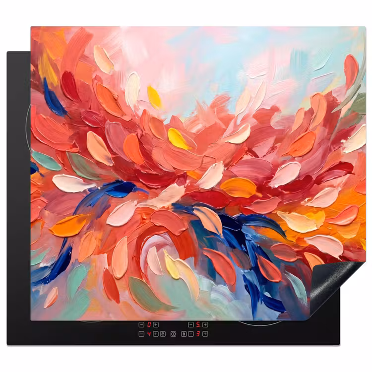 Protection plaque induction - Fleurs - Abstrait - Art - Moderne — 1